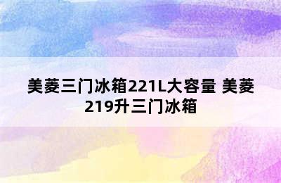 美菱三门冰箱221L大容量 美菱219升三门冰箱